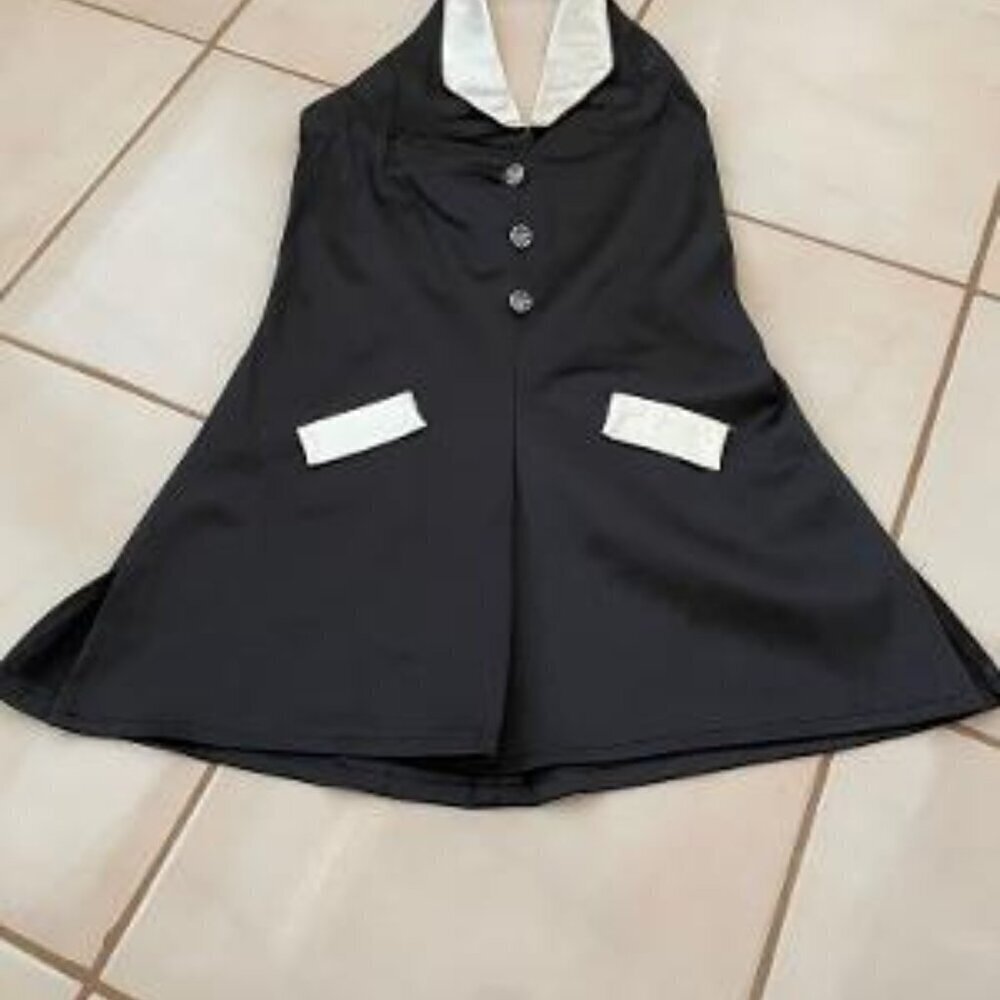 Child’s Black & White Custom Made Dance Costume.  Halter Style. Size 8
